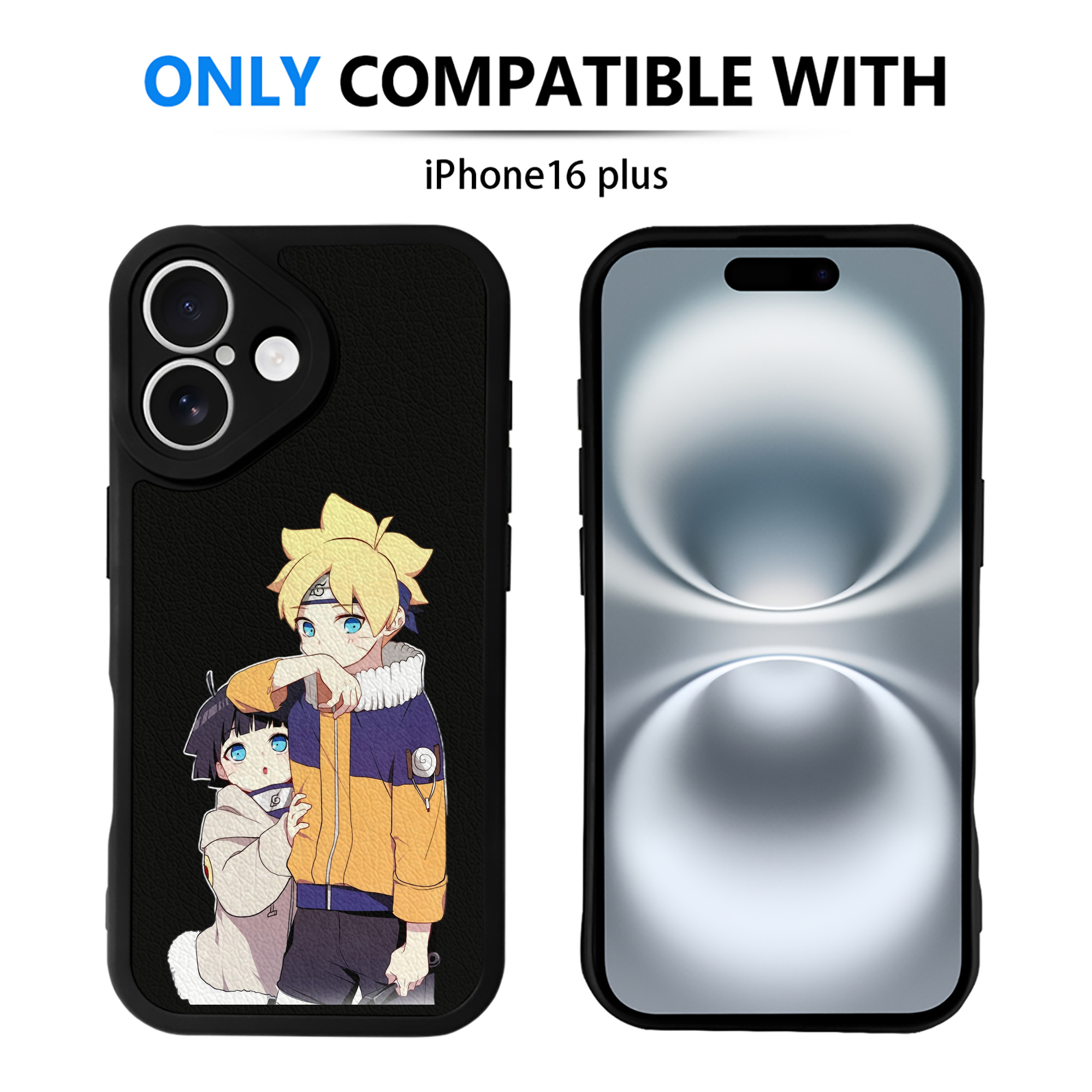 （画像用） NARUTO -ナルト- うずまき ボルト Uzumaki Boruto 【iPhone 16シリーズ対応】シリコンスマホケース（レザー調） 材質：シリコン